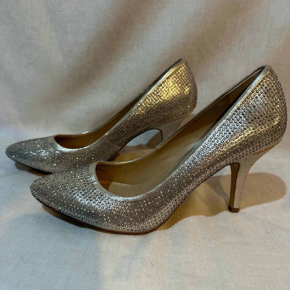 Woman’s Silver Rhinestone Heels - Picture 3 of 7